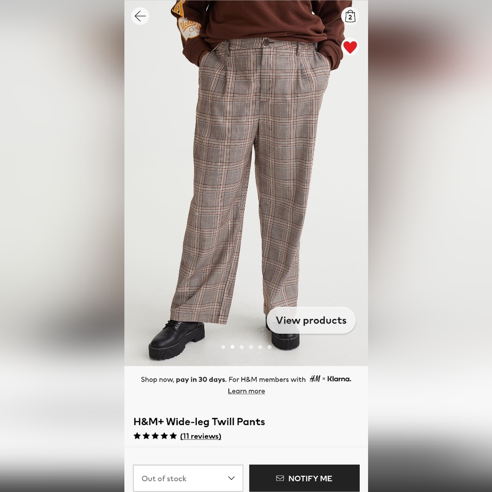 H&M+ wide led twill pants